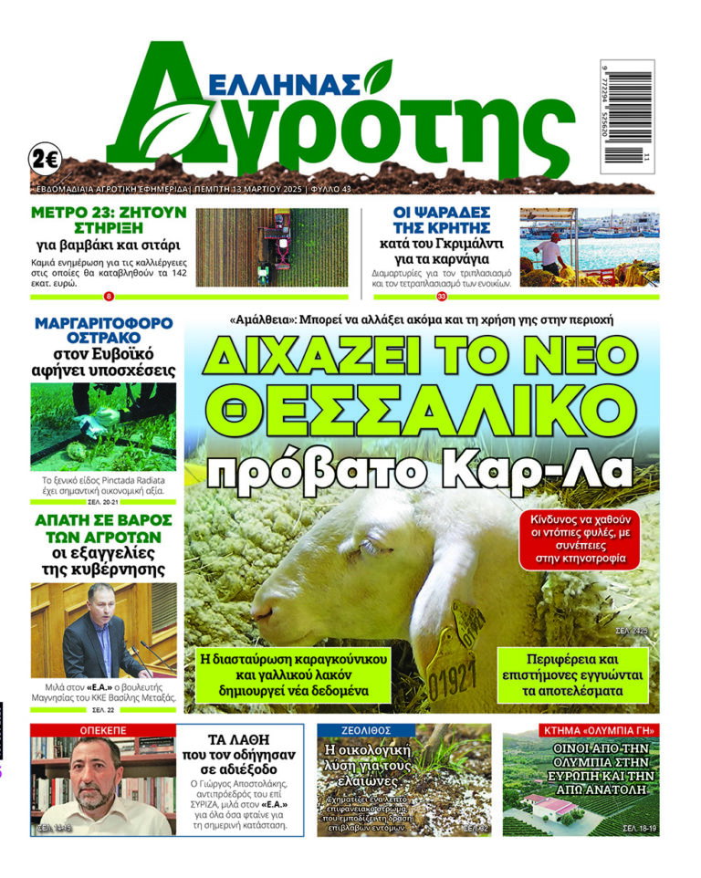 Πρωτοσέλιδο Πέμπτη 13.03.25