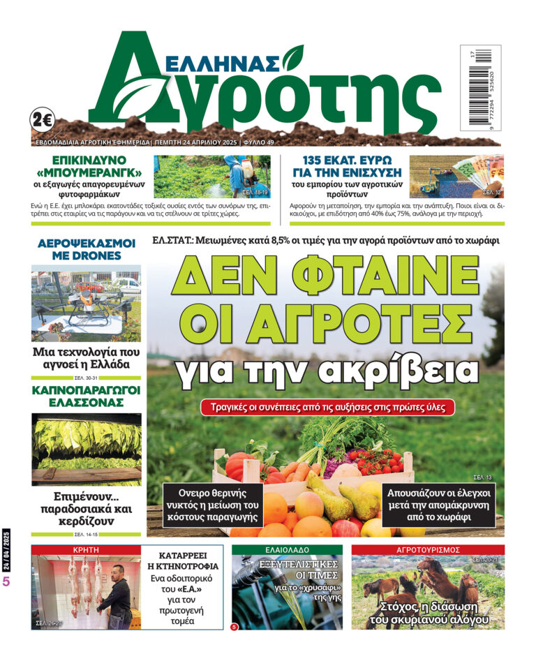 Πρωτοσέλιδο Πέμπτη 24.04.25