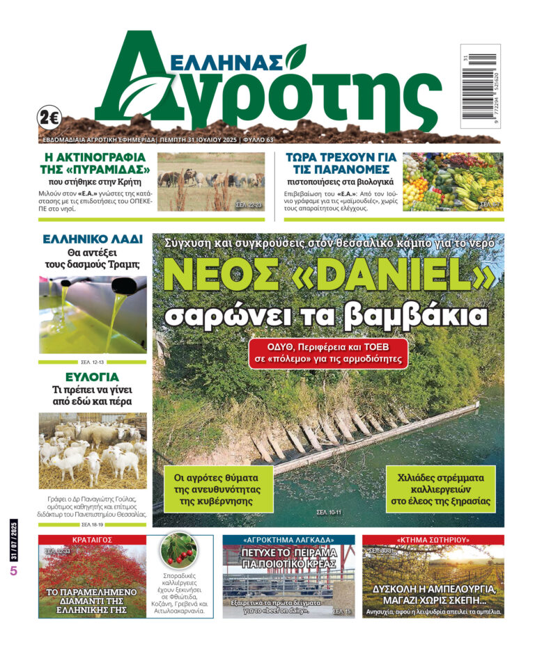 Πρωτοσέλιδο Πέμπτη 31.07.25
