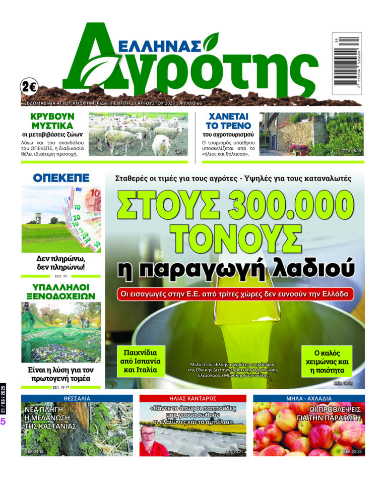 Πρωτοσέλιδο Πέμπτη 21.08.25